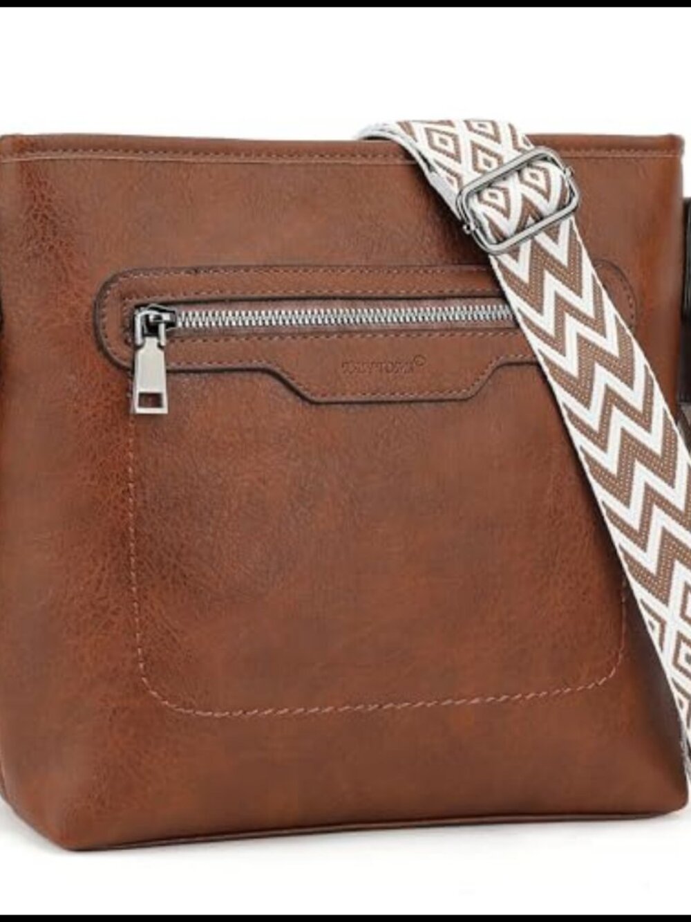 PU Leather Crossbody Bag Adjustable Strap Multi-Pocket Women's Purse